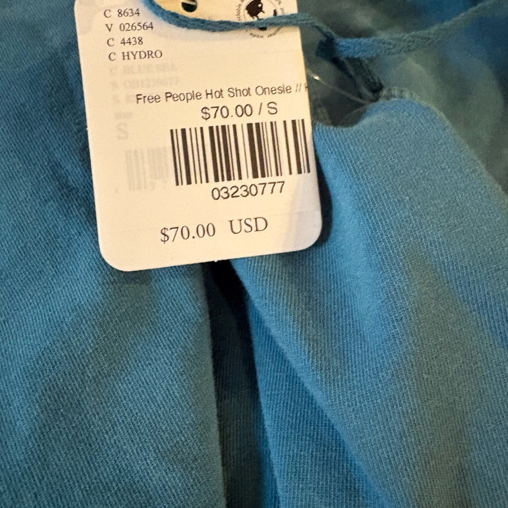 Free People Hydro Blue Hot Shot Onesie NWT - Picture 2 of 5